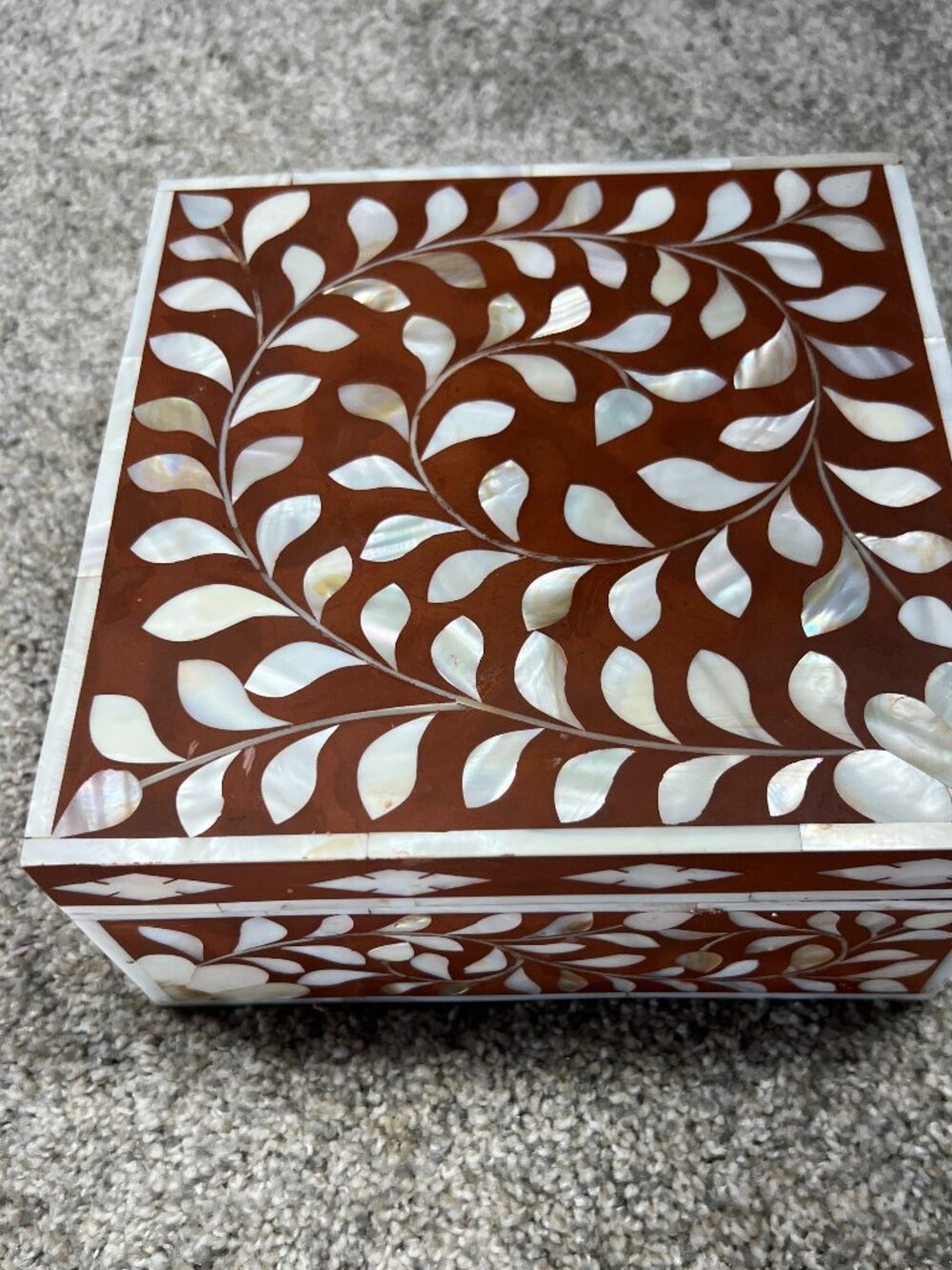 Handmade Bone Inlay Jewelry Box Trinket Box - Brand New - Made in India